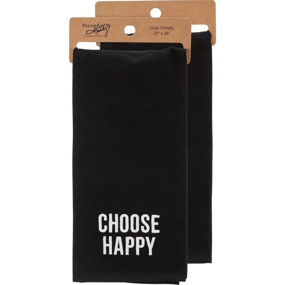 Primitives by Kathy Choose Happy Decorative Kitchen‎ Towel 19884